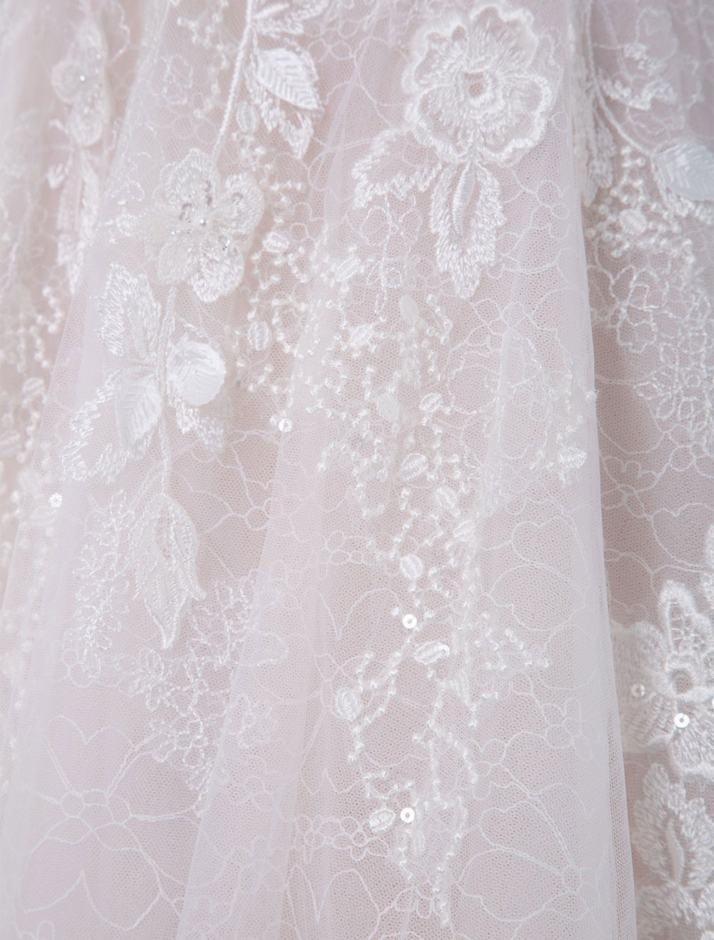 Light Pink Simple Wedding Dress A Line V-Neck Sleeveless Backless Long Lace Bridal Gowns-newarrivaldress