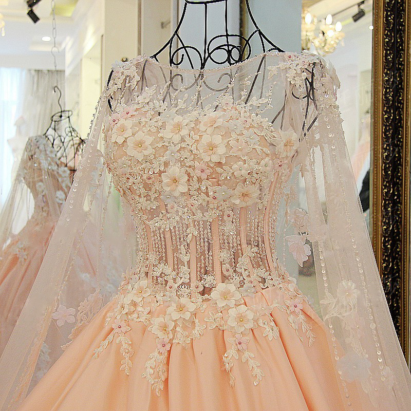 Stunning Floor-Length Appliques Sweep Train A-Line Tulle Beading Prom Dresses-newarrivaldress