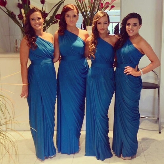 Simple One Shoulder Chiffon Long Bridesmaid Dresses Ruffles Popular Plus Size Wedding Party Dress-newarrivaldress