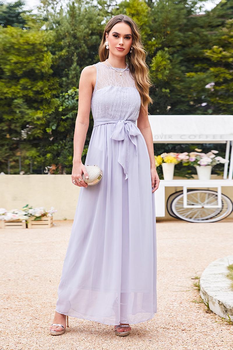 Elegant A-line Floor-length Chiffon Simple Evening Dress Sleeveless-newarrivaldress