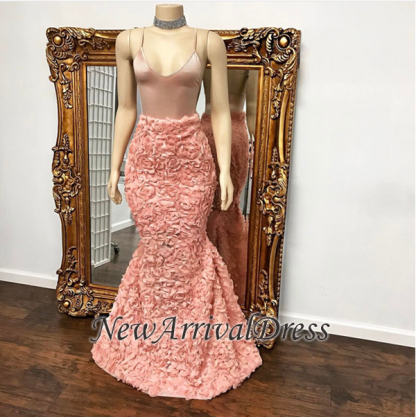 Floor Length Spaghetti Straps Mermaid Gorgeous Prom Dresses-newarrivaldress