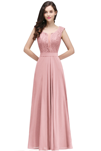 CORINNE | A-line Floor-length Lace Burgundy Elegant Prom Dress-newarrivaldress