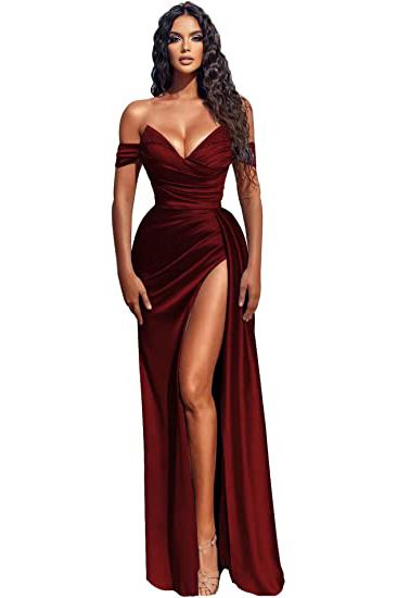 Sexy Off-the-Shoulder Satin Mermaid Prom Dress with Detachable Tail-newarrivaldress