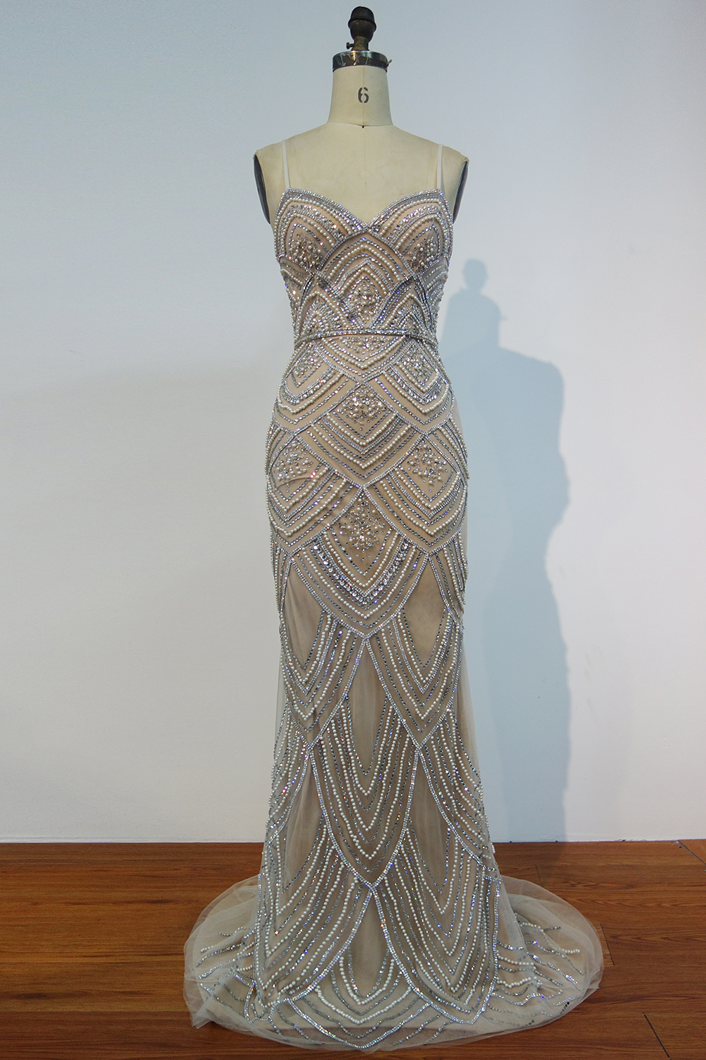 JESSIE | Mermaid Spaghetti Sweetheart Long Sequined Beading Prom Dresses with Pearls and Crystals-newarrivaldress