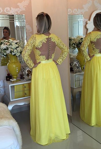 V-Neck Red Long Sleeve Chiffon Prom Dress New Arrival Bowknot Formal Occasion Dress BMT038-newarrivaldress