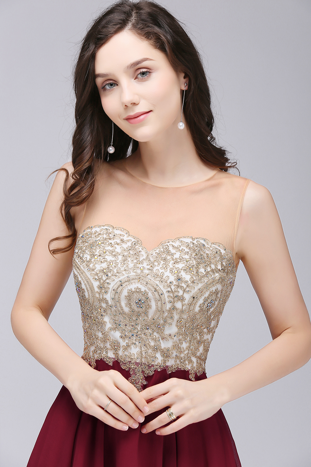 ALIANNA | Sheath Jewel Chiffon Short Homecoming Party Dresses With Applique-newarrivaldress