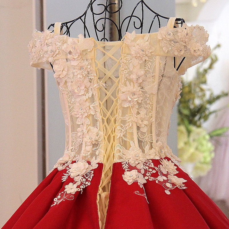 Ball Gown Sequins Applique A-Line Off-The-Shoulder Floor-Length Evening Dresses