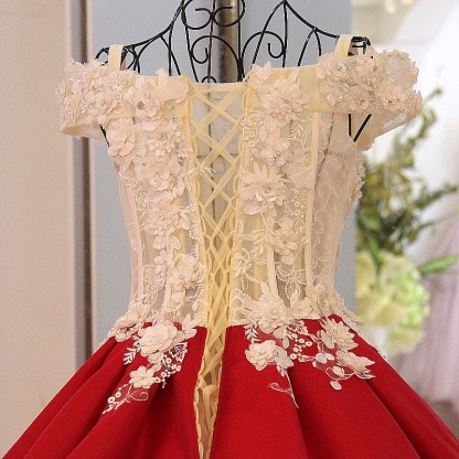Ball Gown Sequins Applique A-Line Off-The-Shoulder Floor-Length Evening Dresses