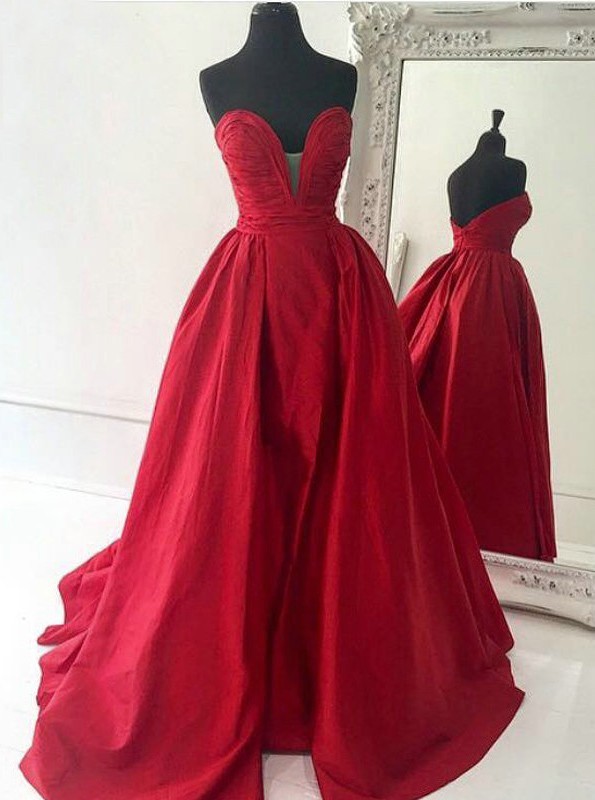 Sweetheart Red Evening Dresses | Oprn Back Long Prom Dresses Online BA7350-newarrivaldress
