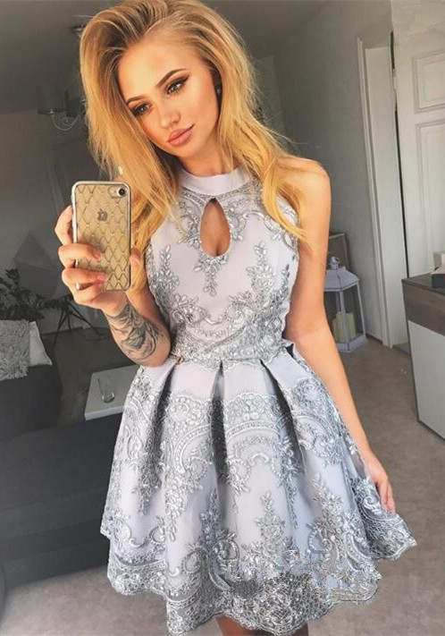 sachin and babi light blue dress 2026 Modest HOCO Dresses & Simple Homecoming Formal Outfits main image 0