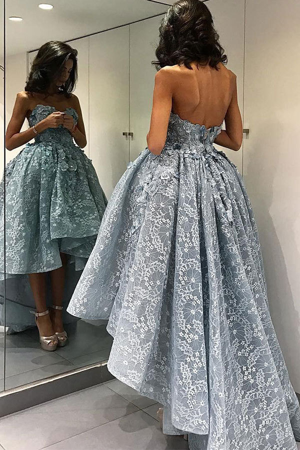 High-Low Strapless Ball-Gown Modern Chic Sleeveless Evening Dress LPL043-newarrivaldress