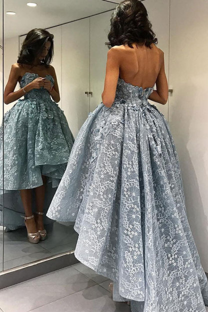 High-Low Strapless Ball-Gown Modern Chic Sleeveless Evening Dress LPL043-newarrivaldress