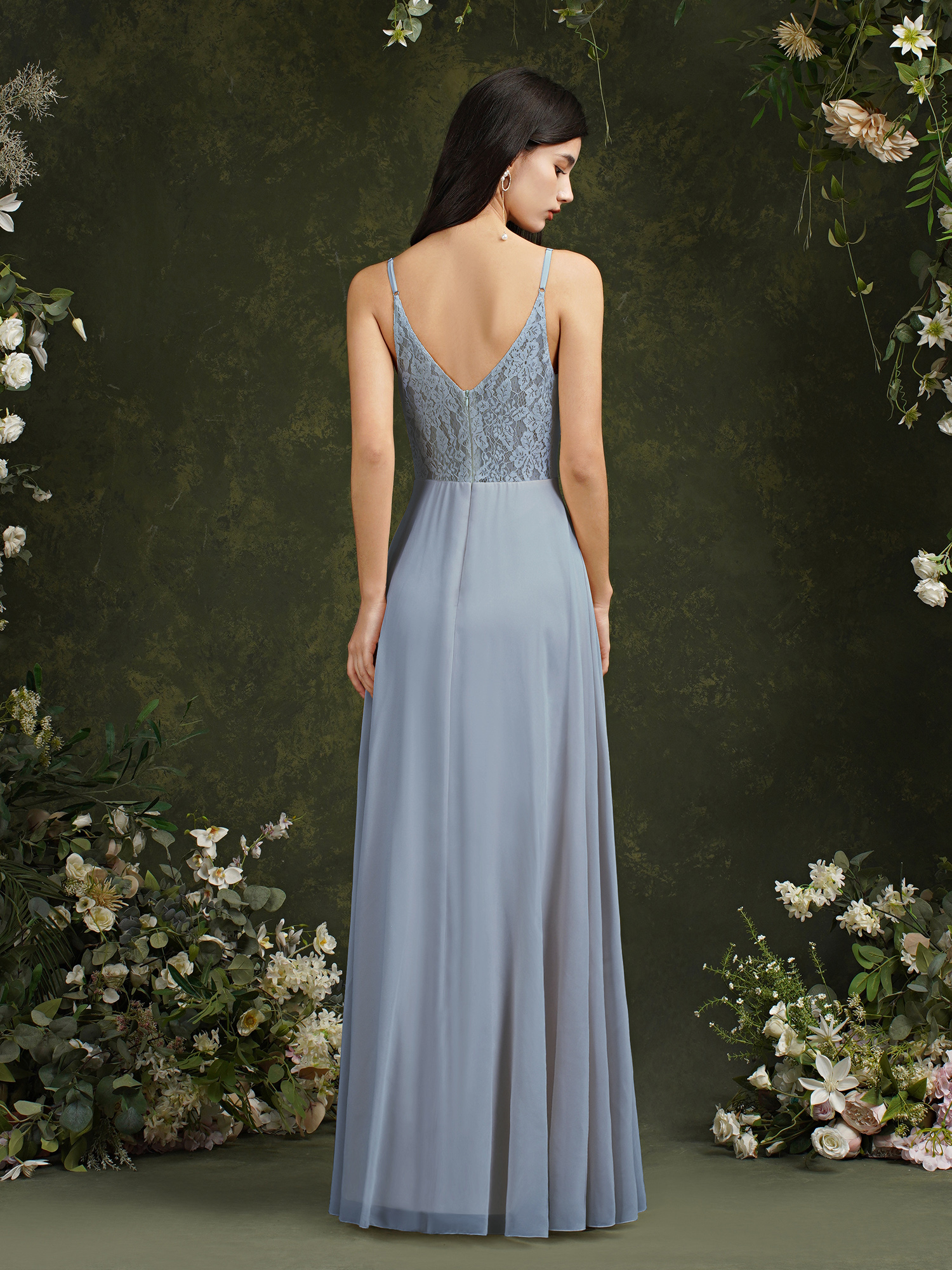 Elegant Sleeveless Aline Bridesmaid Dress V-Neck Long Evening Dress-newarrivaldress
