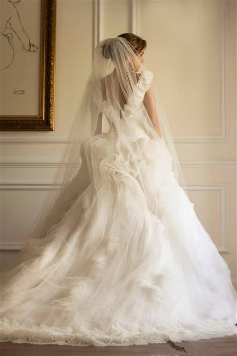 Glamorous Tulle Sexy Off The Shoulder Wedding Dresses | Open Back Bridal Gowns-newarrivaldress