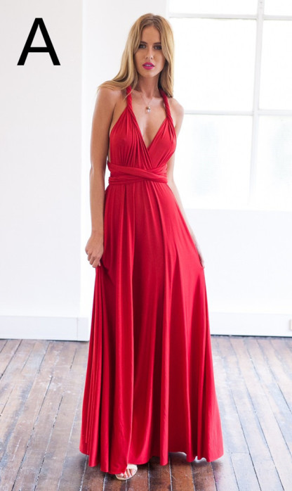 Sexy A-line Sleeveless Red Detached Prom Dress Floor-length-newarrivaldress