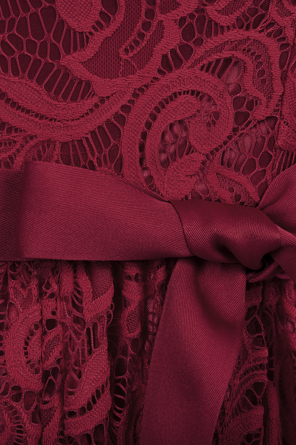 Short Sleeves Seath Red Lace Dresses with Ribbon Bow-newarrivaldress