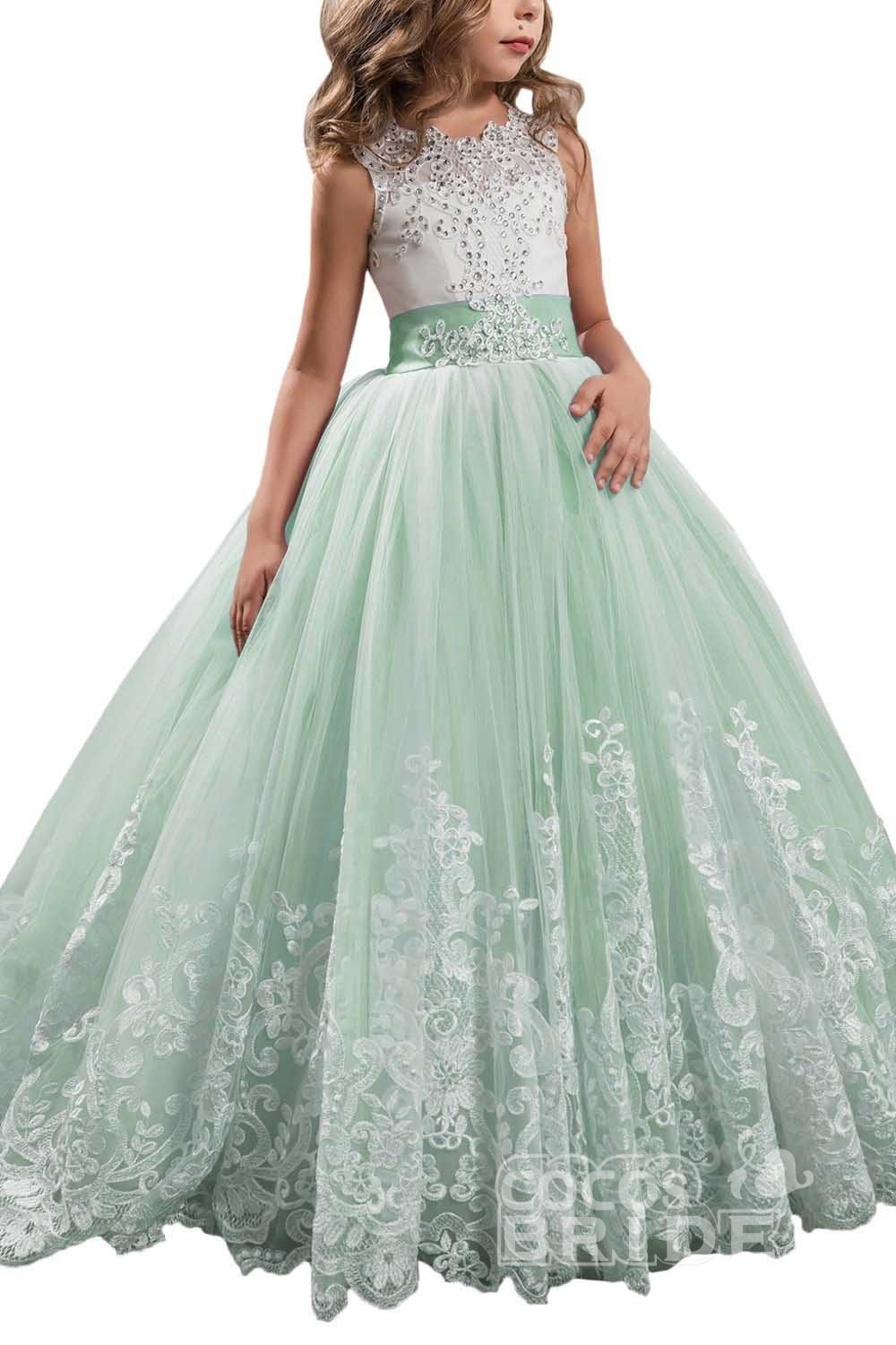 Scoop Neck Sleeveless Ball Gown Flower Girls Dress-newarrivaldress