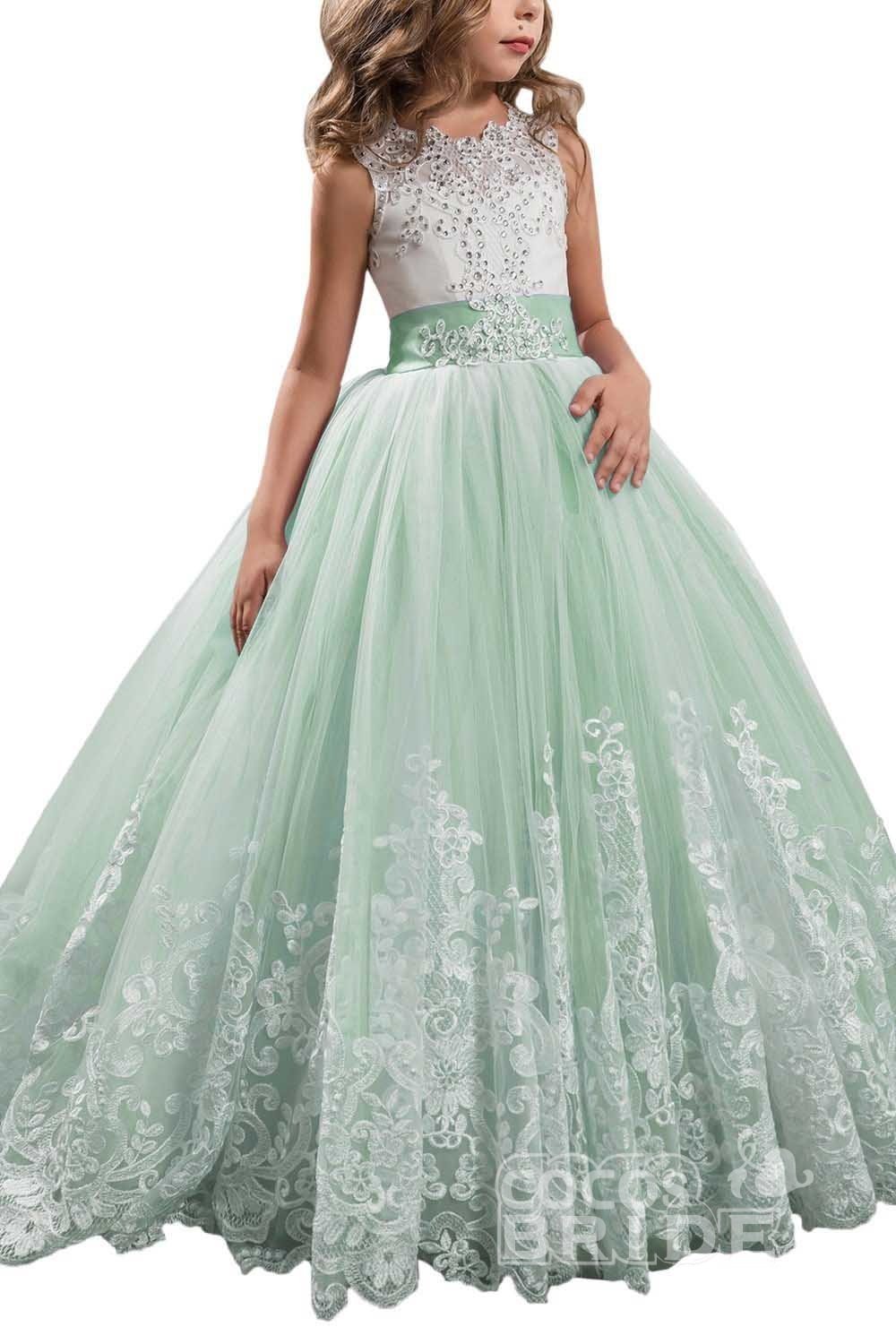Scoop Neck Sleeveless Ball Gown Flower Girls Dress-newarrivaldress