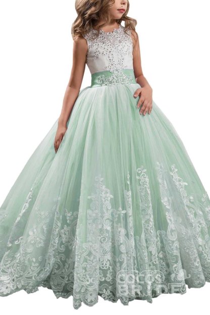 Scoop Neck Sleeveless Ball Gown Flower Girls Dress-newarrivaldress
