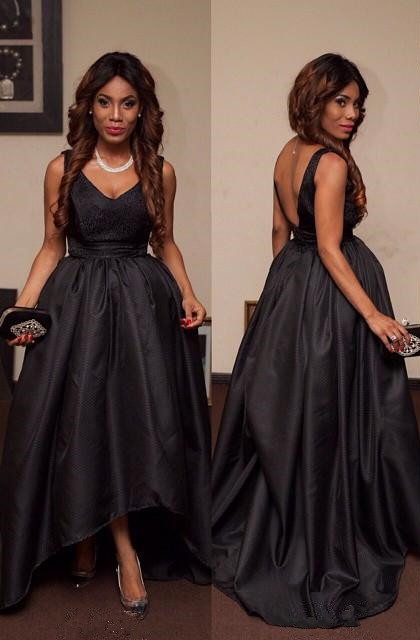 Modern Black Straps Sleeveless A-line Backless Prom Dress-newarrivaldress