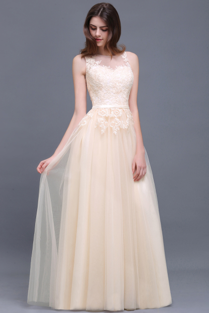 ATHENA | A-line Floor-Length Tulle Prom Dress With Lace-newarrivaldress