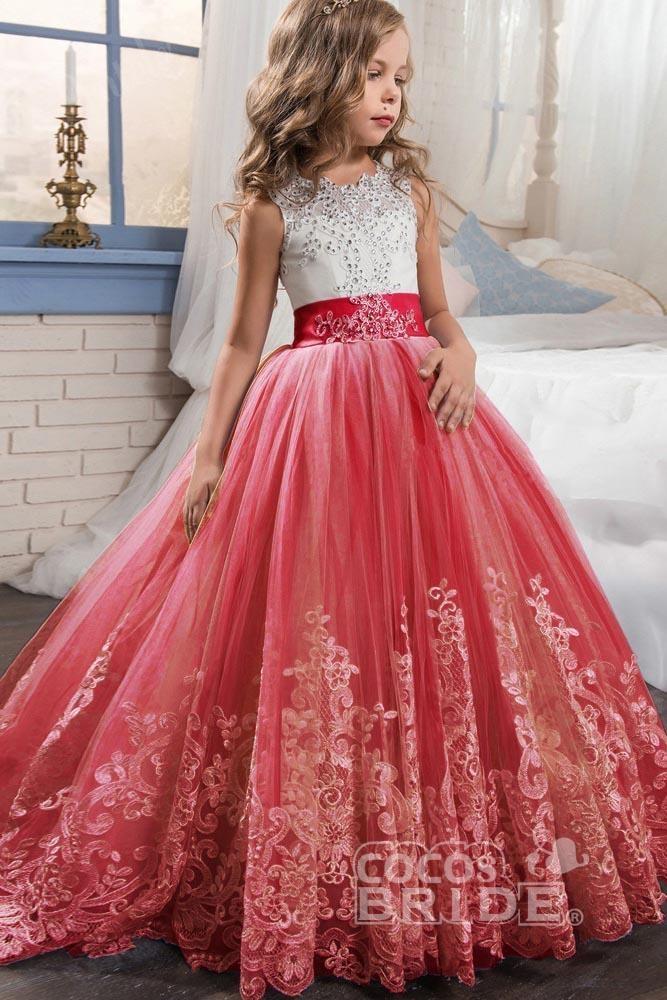 Scoop Neck Sleeveless Ball Gown Flower Girls Dress-newarrivaldress