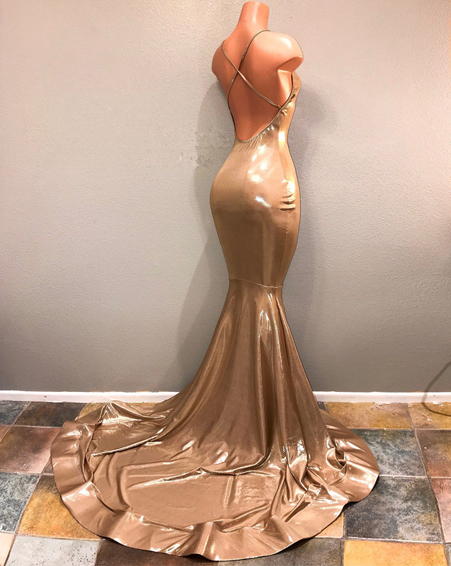 Spaghetti Strap Open Back Plus Size Long Prom Dresses | Sleeveless Mermaid Formal Dresses BA8432-newarrivaldress