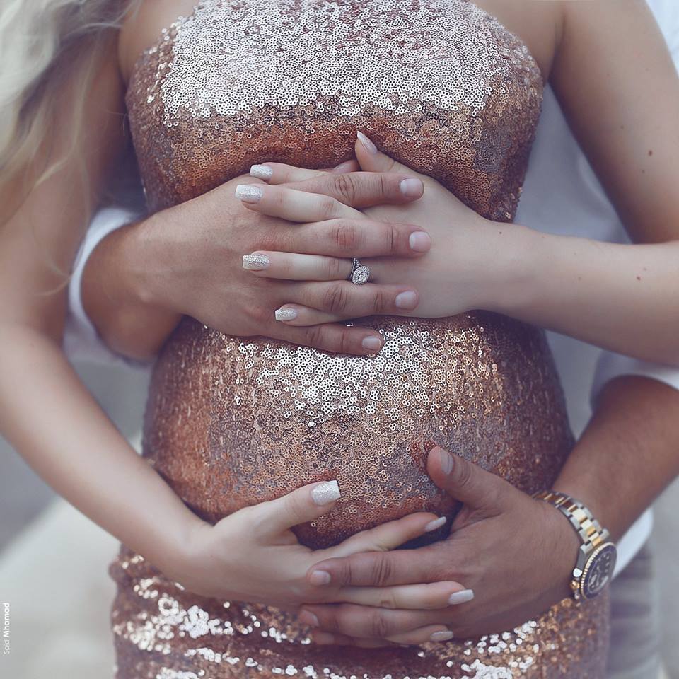 Elegant Halter Sequins Maternity Dress Long Mermaid Prom Dress BA9081