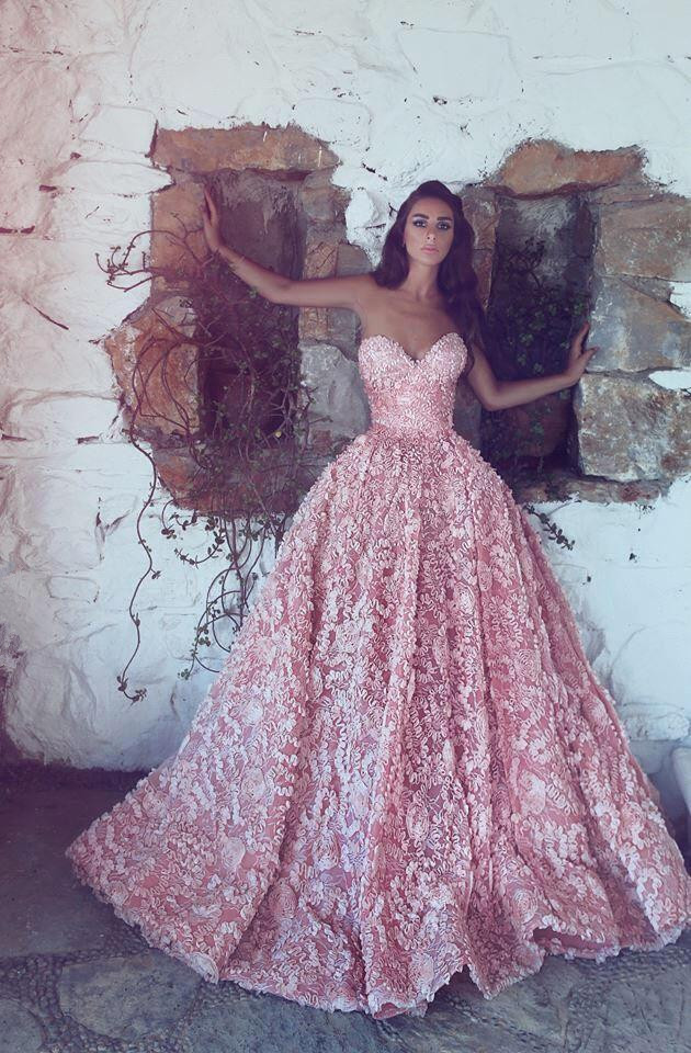 Gorgeous Sweetheart Pink Prom Dress Princess With Appliques