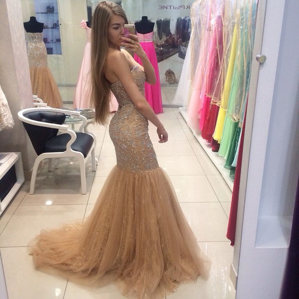 Modern Sweetheart Beading Mermaid Sleeveless Tulle Prom Dress