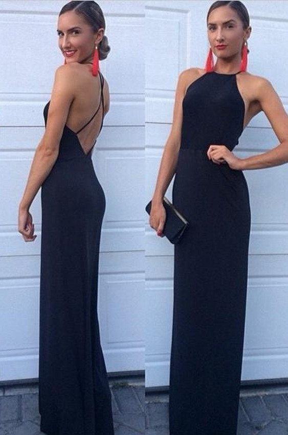  Sexy Bodycon Jewel Open Back Sleeveless Prom Dress BA7222