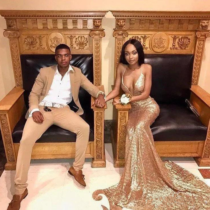 Sexy Sequins Mermaid Prom Dress | V-Neck Long Party Gowns BA8864