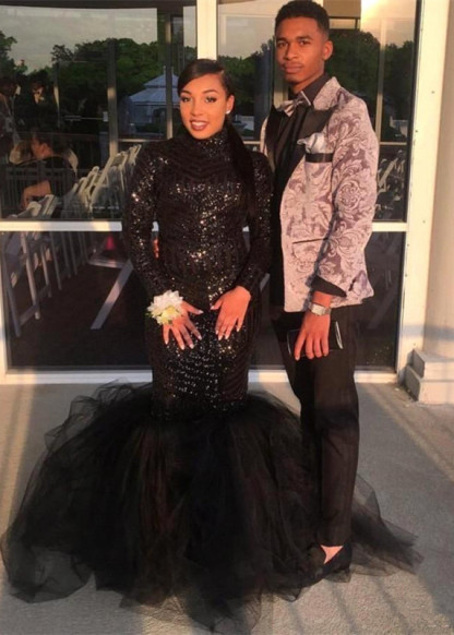 Sexy BlackProm Dress | Sequins Tulle Evening Gowns BK0-newarrivaldress