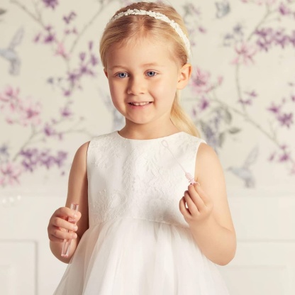 Lovely Sleeveless Princess Little Girl Dress Jewel Neck Tulle Lace Dress for Bride Girl-newarrivaldress