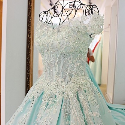 Sequins Off-The-Shoulder Applique Ball Gown Chapel Train Evening Dresses-newarrivaldress