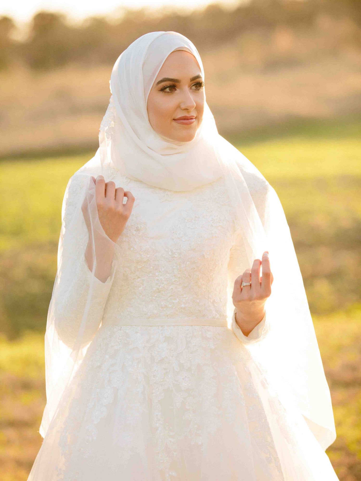 Layers-Tulle Long Sleeve Applique Muslim High Neck Wedding Dresses-newarrivaldress