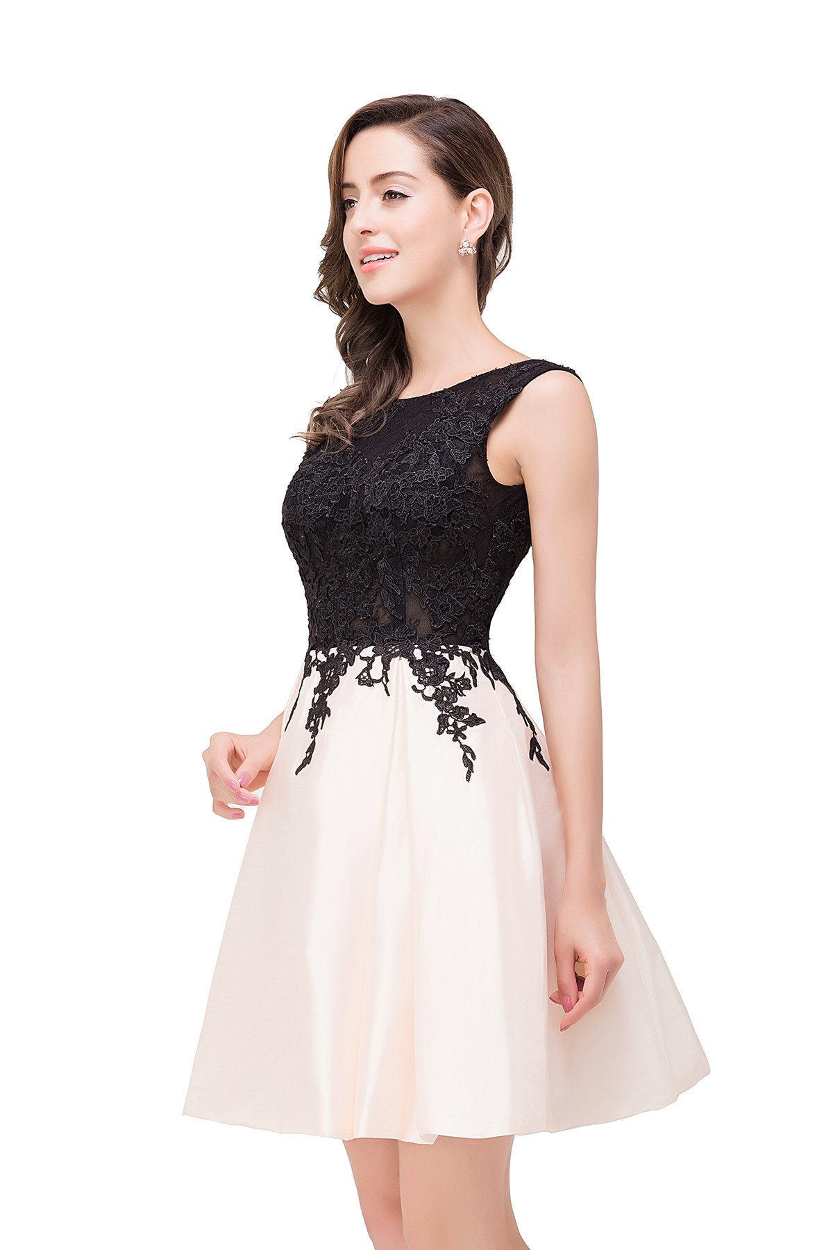 EVA | A-line Sleeveless Lace Appliques Short Prom Dresses-newarrivaldress