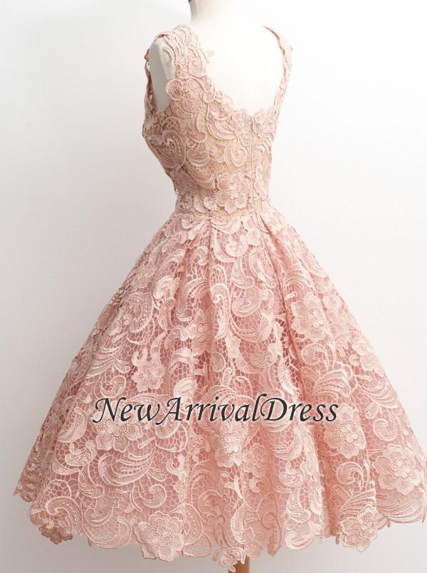 Lace Dresses Scoop Neck Black Sexy Short Little Homecoming Dresses-newarrivaldress