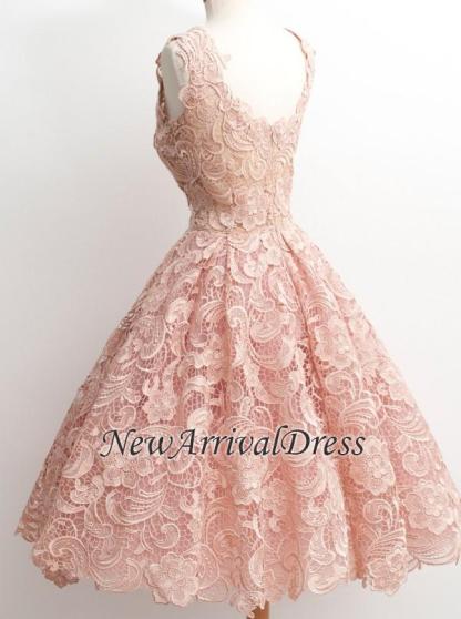 Lace Dresses Scoop Neck Black Sexy Short Little Homecoming Dresses-newarrivaldress