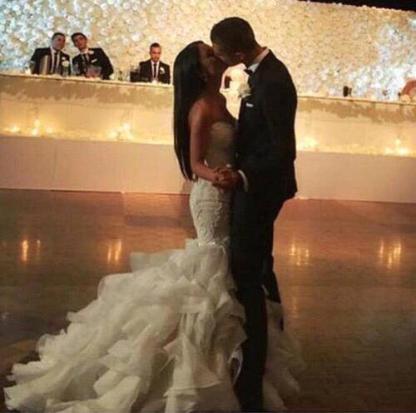 Mermaid Off The Shoulder Sexy Wedding Dresses | Ruffled Tulle Bridal Gowns with Cathedral Train-newarrivaldress