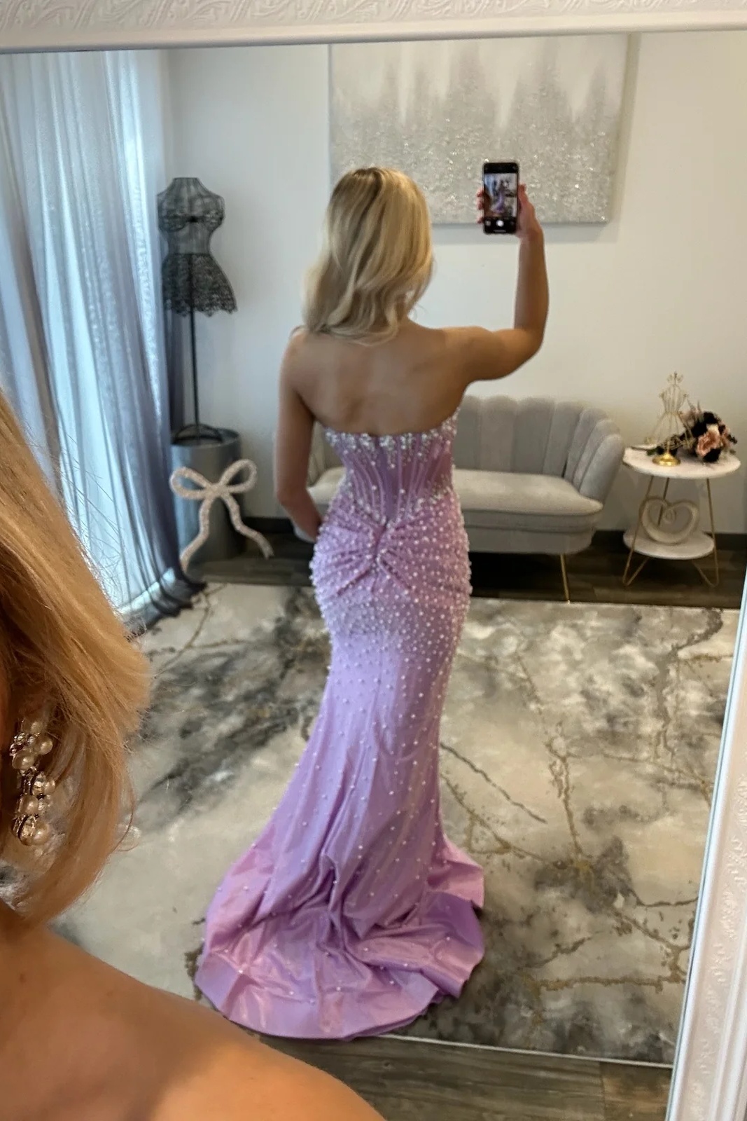 [Copy]Mint Spaghetti Straps Satin Long Mermaid Prom Dress with Bow
