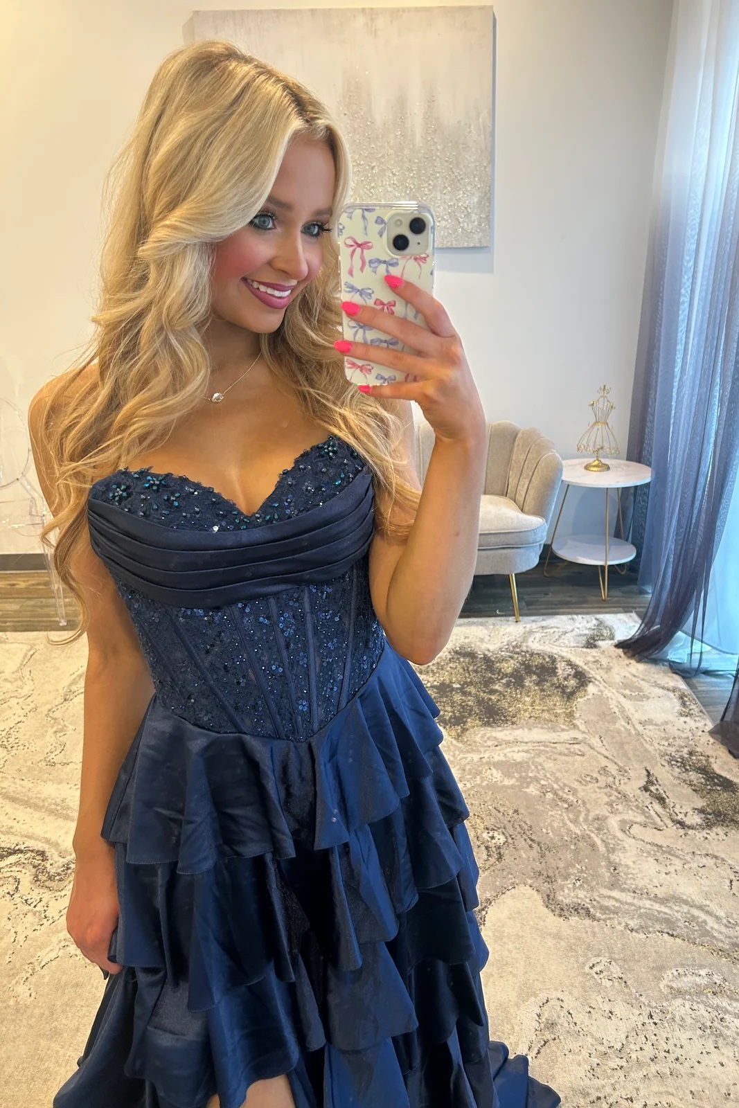 Sweetheart Satin Beaded Corset Floor-Length Mermaid Prom Dress with Split