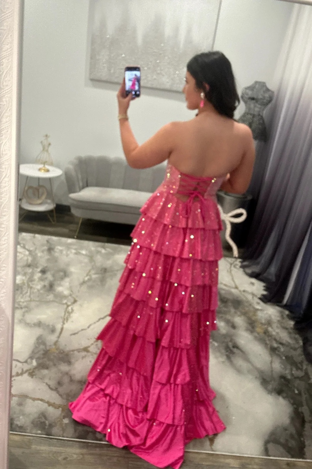 Sweetheart Beading Satin Ruffles Floor-Length High Split A-Line Prom Dress