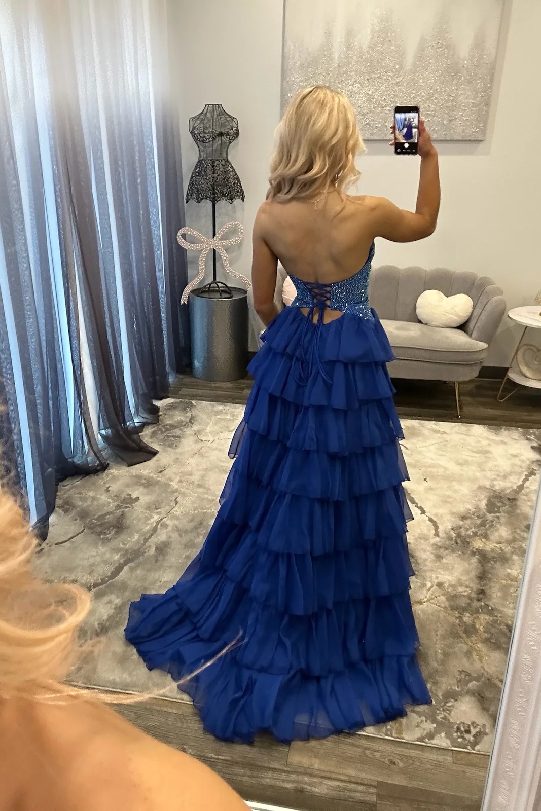Sweetheart Beading Satin Cutout Ruffles High Split Long A-Line Prom Dress