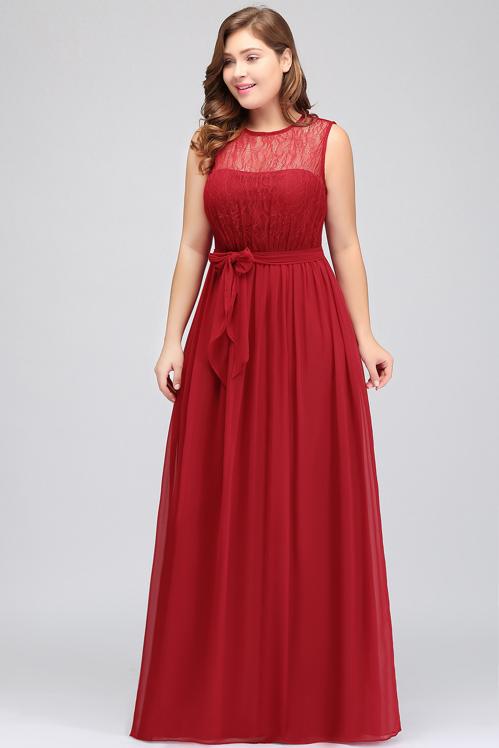 Elegant A-line Floor-length Chiffon Simple Evening Dress Sleeveless-newarrivaldress