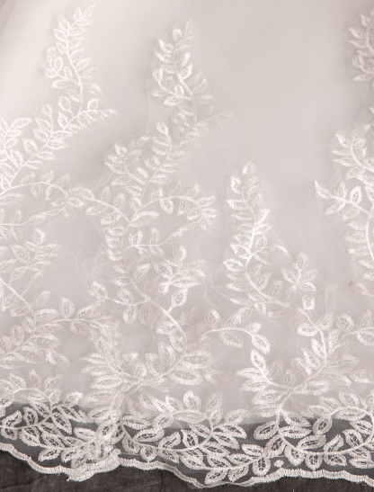 Princess Wedding Dresses Lace Illusion Neckline Half Sleeve Floor Length Bridal Gown-newarrivaldress