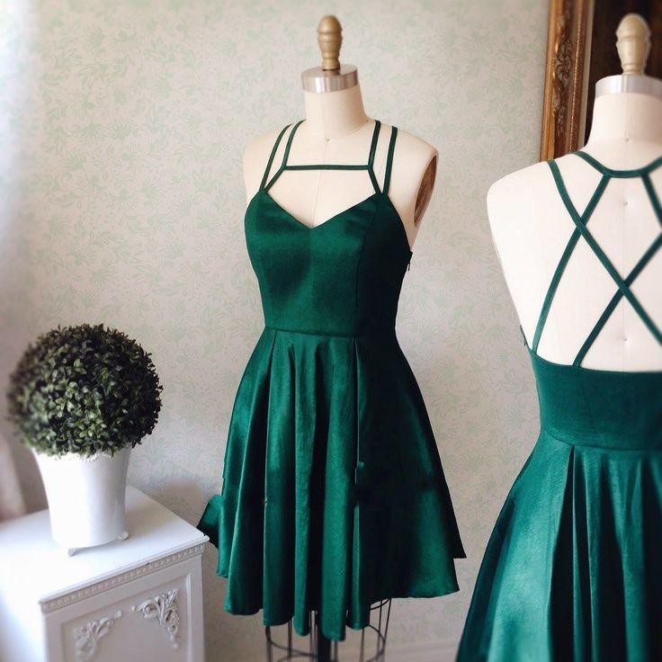 New Arrival Mini Green Sleeveless Spaghetti Straps Sexy Short Homecoming Dresses-newarrivaldress