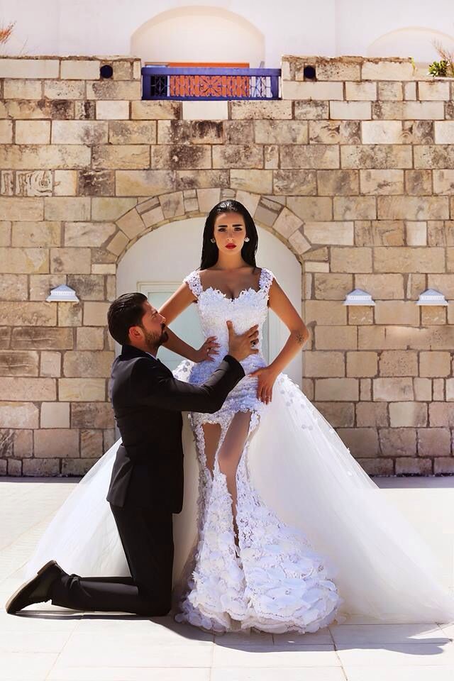 New Wedding Dresses Sweetheart Straps Mermaid Lace Appliques Tulle Court Train Sheer Bridal Gowns-newarrivaldress