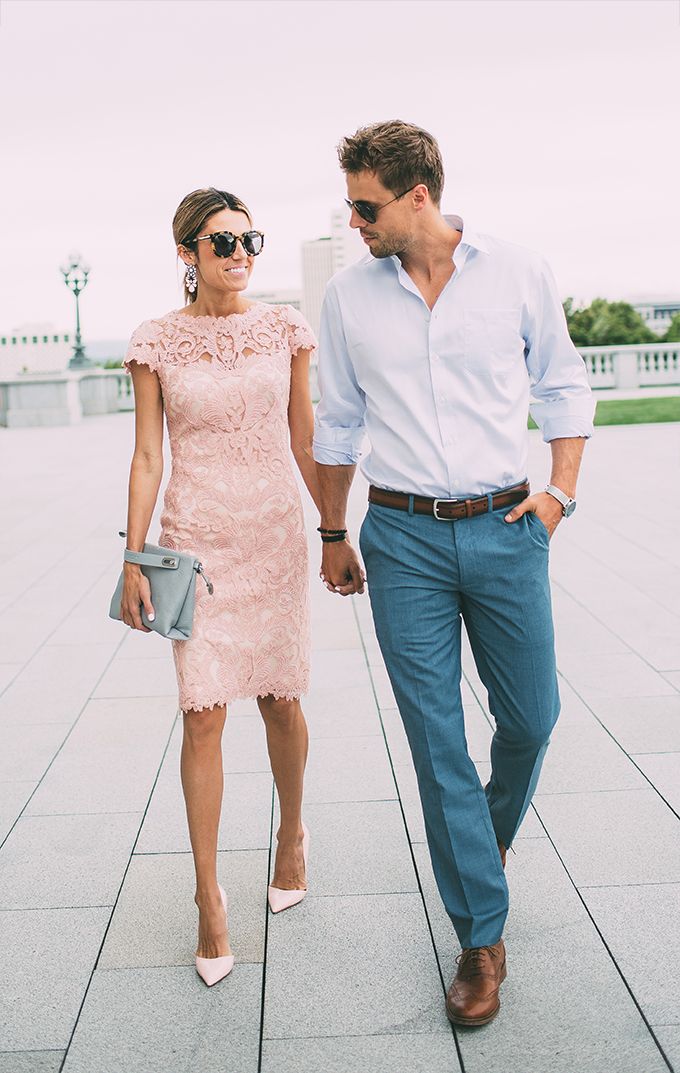 Lace Blushing Pink Formal Dresses | Knee Length Wedding Party Dress Online-newarrivaldress