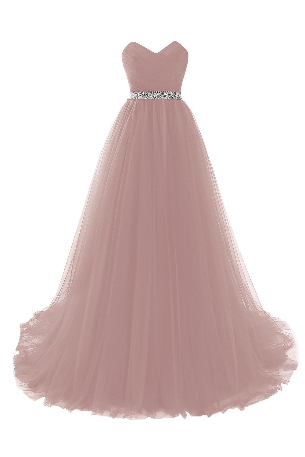 Custom Made Fluffy Tulle A-line Sweetheart Burgundy Prom Dresses With Beads Belt-newarrivaldress